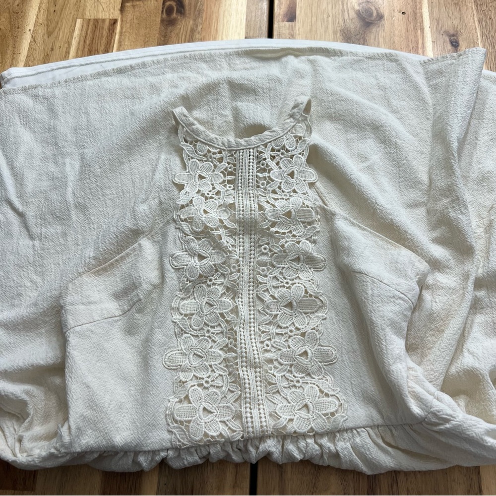 Altar’d State Lace Midi Dress Cream Sleeveless Boho Cottagecore Size S - Picture 3 of 9
